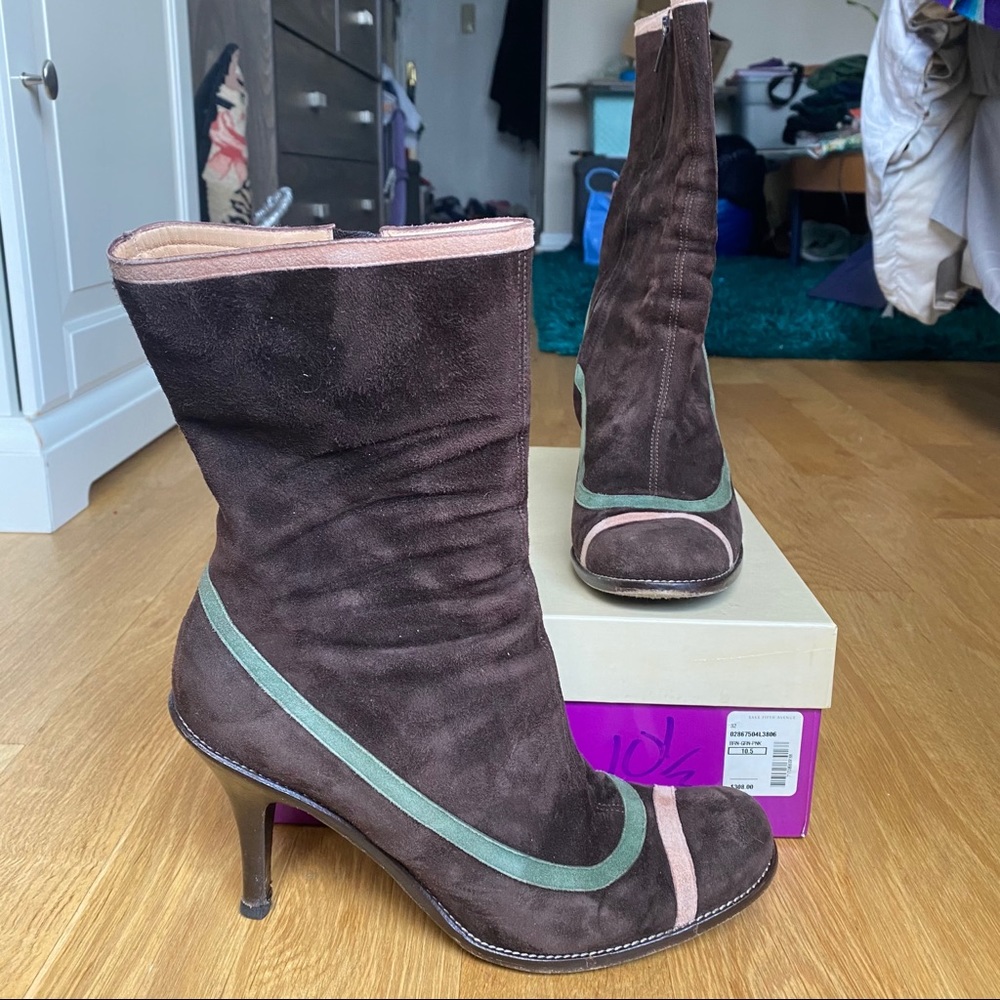 L'Autre Chose Brown Suede Boots Size 10.5